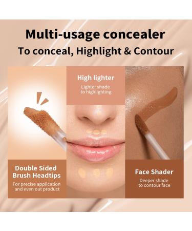 Oulac Liquid Concealer - Hydrating Formula for Dark Spots, Under Eye Circles & Blemishes - Lightweight, Buildable Coverage - Olive C7 - Buy Online on GoSupps.com