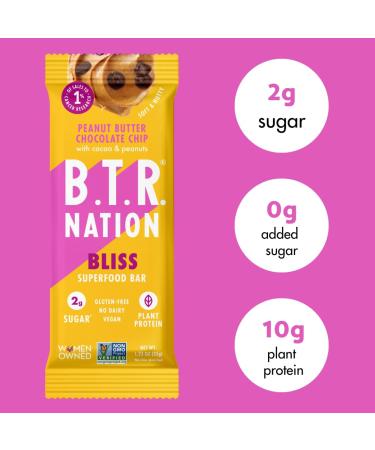 Vegan Keto Superfood Protein Bars - Low Carb Gluten Free Plant Based | Peanut Butter Chocolate Chip Bliss | 12 Bars with Superfoods & Adaptogens - Buy Online on GoSupps.com