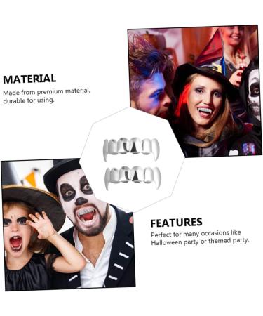 Abaodam Teeth 2pcs Werewolf Halloween Decor Party Props Accessories Men and Women European and American Teeth Grills - Buy Online on GoSupps.com
