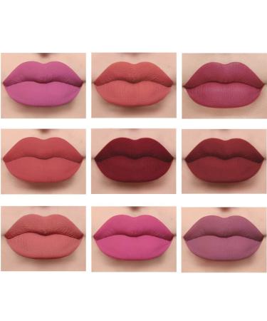 Matte Liquid Lipstick Set with Lip Plumper Gloss | Long Lasting, Waterproof, Moisturizing | High Pigmented Lip Stain Gift Set for Girls & Women - 9+1 Colors 01 - Buy Online on GoSupps.com