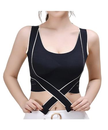 Women's fitness sports bra tank top thickened yoga underwear running stains fitness yoga equipment clothing for women underwear for beach party swimming black M