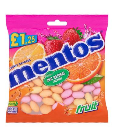 Mentos Chewy Dragees 12 x 135g PMP Bags (Fruit)
