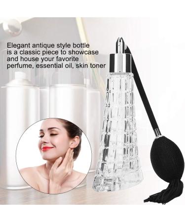 Glass Refillable Vintage Perfume Bottle 75ml Vintage Glass Perfume Bottle Elegant Black Sprayer Tassel for Travel and Home Use - Buy Online on GoSupps.com