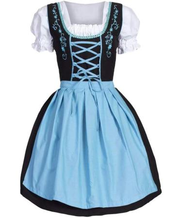 Dirndl - Robe midi pour femme - Robe traditionnelle pour f te de la bi re - Occasions sp ciales - Avec tablier Dirndl - Chemisier Dirndl 3 pi ces - Costume bavarois pour f te de la bi re L Bleu (02) - Buy Online on GoSupps.com