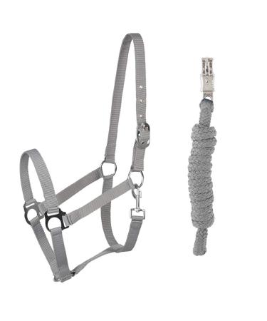 PFIFF 102931 Halter and Rope Set Plastic Halter Lead Rope Grey Pony Pony Grey