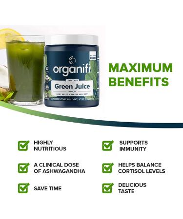 Organifi Green Juice Superfood Powder & Critical Immune Bundle - 30 Servings - Vitamin C Detox Cleanse & Immunity Support - Gluten Free Vegan - Buy Online on GoSupps.com