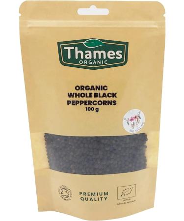Thames Organic 500g Organic Whole Black Peppercorns - Non-GMO, Vegan, No Additives, Resealable Bag - Buy Online on GoSupps.com