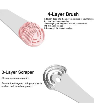 Buy Tongue Scraper & Silicone Tongue Cleaner - Reduce Bad Breath Oral Hygiene Tool for Adults & Kids - Reusable Easy to Use (2pcs Replacement Pads in Pink) - International Shipping Available - Buy Online on GoSupps.com