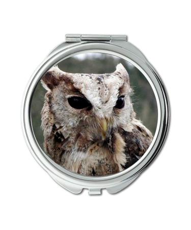 Mirror Travel Mirror a owl drawing Hindu Halsband Eule 2 auch Indische Halsbandeule pocket mirror portable mirror