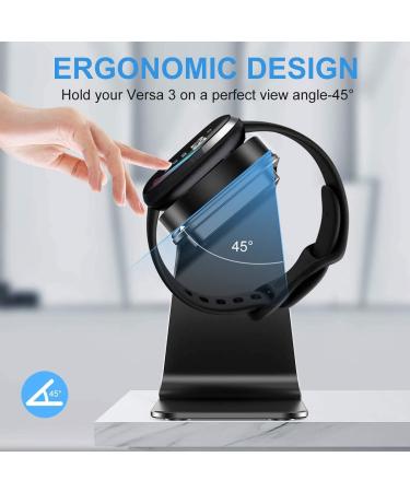 CAVN Charger Dock Compatible with Fitbit Versa 4/Versa 3/Sense 2/Sense  Replacement Charger Stand Charging Cable Station Cradle with 4.2ft USB Cord for Sense 2/Sense/Versa 4/3 Smartwatch (Black) - Buy Online on GoSupps.com