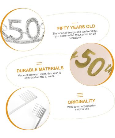 Beaupretty 1 Set Party Sash Crystal Headband Rhinestone Headpiece Birthday Favors for Adults Rhinestone Hat Bday Accessories for Women Crown Hair Comb Jewelry Set Miss Rhinestones - Buy Online on GoSupps.com