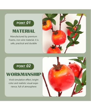 Zerodeko 2pcs Simulation Pomegranate Fruit Imitation Pomegranate Bouquet Light House Decorations for Home Pomegranate Decor Artificial Wedding Bouquet Tree Pomegranate Branch Vase Foam Red 82X5CM - Buy Online on GoSupps.com