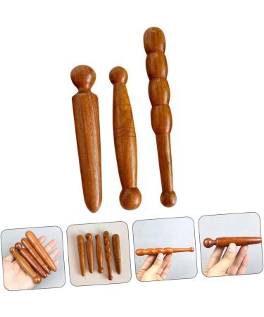 Buy BUIFULSIC 3-in-1 Foot Massager | Reflexology Acupressure Tool | Deep Tissue Thai Massage Roller Red Pear Wood - Buy Online on GoSupps.com