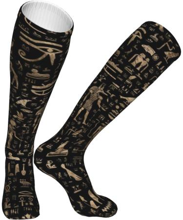 Ancient Egyptian Gods & Hieroglyphs Compression Socks for Men & Women - 15-20 mmHg Circulation Support for Running & Cycling - Buy Online on GoSupps.com