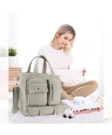 SONARIN Multifunctional Large Capacity Baby Nappy Changing Tote Bag Waterproof Lightweight Baby Changing Bag Satchel Messenger Bag Portable Travel Diaper Bag with Changing Mat Khaki - Buy Online on GoSupps.com