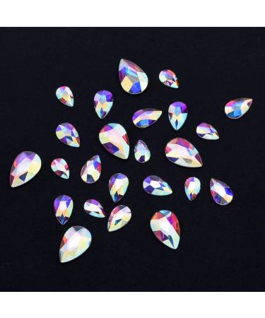 Tisslan 100pcs Crystal AB Foiled Pear Shape Flatback Rhinestone Set for Nail Art Decorations - DIY Supplies - Buy Online on GoSupps.com
