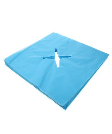 HEALLILY 100pcs Disposable Massage Bed Hole Covers Non-woven Safe Headrest Pads Blue 40X39.5X0.1CM