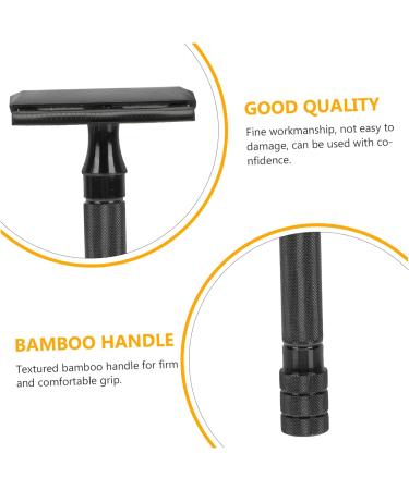 Minkissy Men's Double-Sided Razor Set | Vintage Manual Trimmer & Cleaning Tool | Safe Wood Razor | Ideal Grooming Essentials - Buy Online on GoSupps.com
