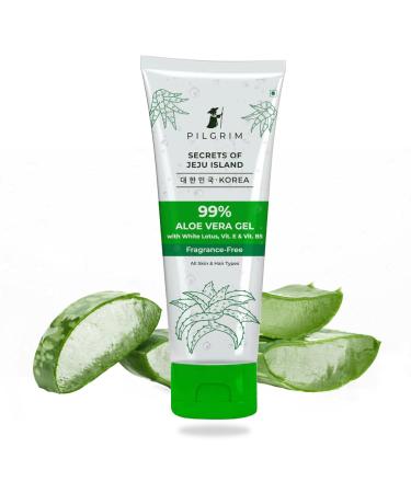 Pilgrim 99% Pure Aloe Vera Gel with Vitamin E and B5 | Natural Hydrating Pure Aloe Vera for Hydrating and Soothing Skincare| Fragrance Free I For Women and Men | 6.76 Oz (200ml)