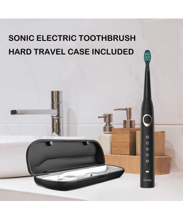 Dnsly Electric Toothbrush for Adults - 5 Modes Sonic Cleaning, Rechargeable with 2-Min Timer, 8 Brush Heads, Travel Case - Black - Buy Online on GoSupps.com