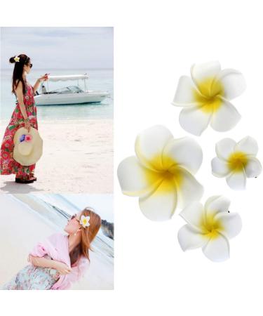 FRCOLOR 4Pcs Hawaiian Flower Hair Clip | Plumeria Hairpin for Kids & Women | Beach Foam Hair Accessories - Buy Online on GoSupps.com