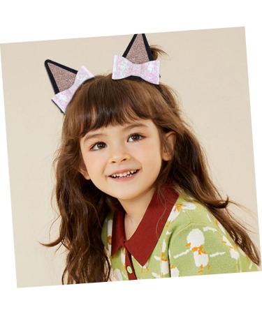KOMBIUDA 6 Pairs hair clips hair bows clips hair bow clips for party cat ears hairpin cat cosplay hair barrette small hairpins duckbill clip issue card headgear child cute decorate fabric - Buy Online on GoSupps.com