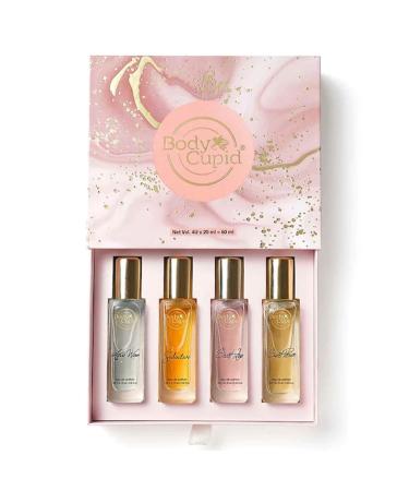BO-DY CUPID Luxury Perfume Gift Set For Women 4X20 Ml Long Lasting Premium Fragrances Aqua Wave Secret Love Seductive Sweet Passion 80 Ml - Spray
