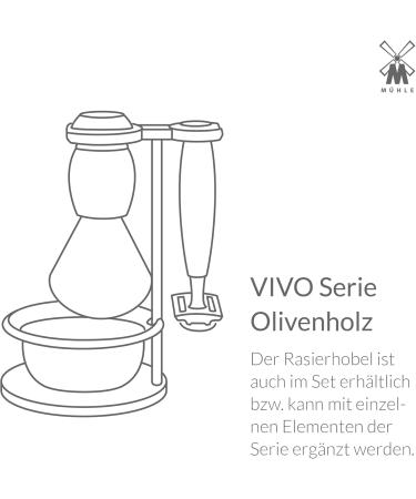 M HLE Vivo Shaving Set - Safety Razor Black Fibre Brush Olive Wood Handles - Vegan & International Shipping - Buy Online on GoSupps.com