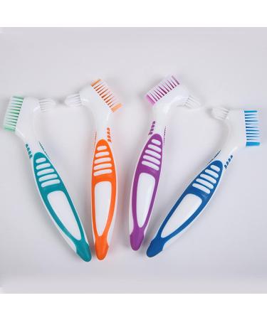 YOUYA Dental 12 Pcs Dual Head Denture Brush for Denture Care - Reusable Hygiene Cleaner with Rubber Handle - Soft Toothbrush for Denture Wearers - Buy Online on GoSupps.com