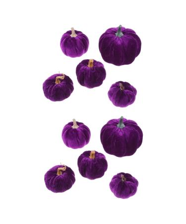 TOPBATHY 10 Pcs Flannel Foam Pumpkin Fall Pumpkins Fake Pumpkins Simulation Mini Pumpkin Pumpkins for Decorating Halloween Decoration Autumn Pumpkin Decorations Household Purple Model