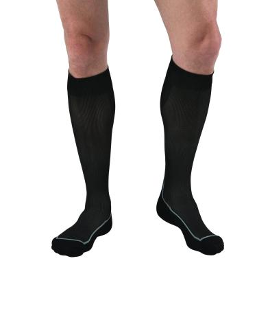 JOBST Sport Knee High 15-20 mmHg Compression Socks, Black/Cool Black, X-Large Black X-Large