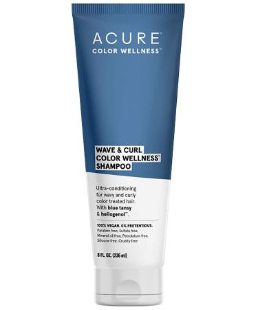 ACURE Wave & Curl Color Wellness Shampoo | 100% Vegan | Performance Driven Hair Care | Blue Tansy & Sunflower Seed Extract - Ultra-Conditioning For Wavy & Curly Color Treated Hair | 8 Fl Oz