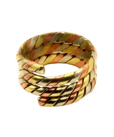 Tibetan Three Metal Spiral Healing Medicine Ring. Unisex Helps relieve Arthiritis and Tendon Pains