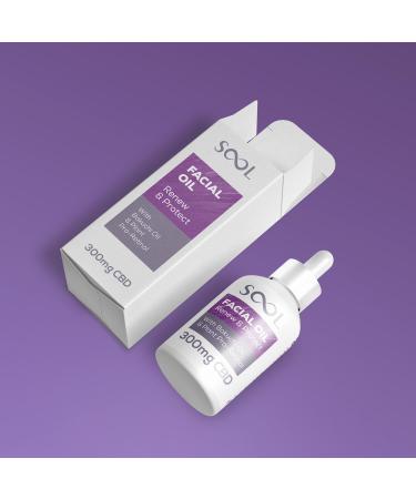 SOOL CBD Facial Oil Renew & Protect 300mg 30ml With Bakuchi Oil & Plant ProRetinol CollagenFriendly Formula - Buy Online on GoSupps.com