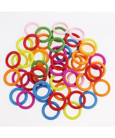 50pcs Colorful Wooden Rings - DIY Craft Accessories for Creative Projects | International Shipping - Buy Online on GoSupps.com