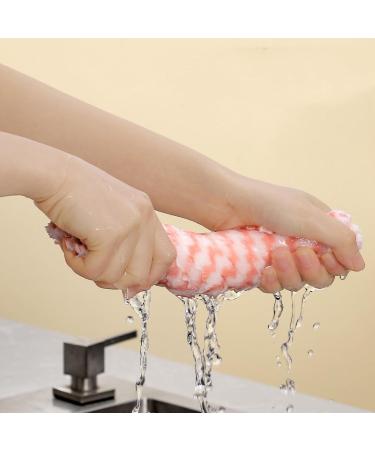 Thickened Water Ripple Kitchen rag Stripe Household Cleaning Coral Fleece Dishcloth Non-Stick Oil scouring pad Water Ripple (Lace) 15*20cm - Buy Online on GoSupps.com
