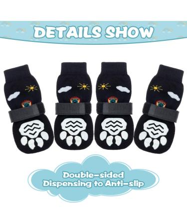 PUPTECK Double-Sided Anti-Slip Dog Socks 3 Pairs - Medium - Pack of 6 - Black(Rainbow) - Buy Online on GoSupps.com