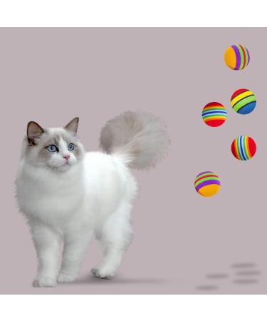 Rumyve 12 Pcs Rainbow Cat Toy Balls - Interactive Indoor Play Balls for Cats and Kittens - Buy Online on GoSupps.com