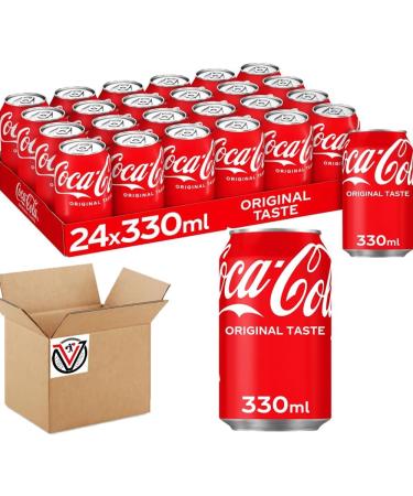 Co-Ca Cola Original Taste 24 x 330ml - Sparkling Soft Drink with Plant Extracts - Buy Online on GoSupps.com