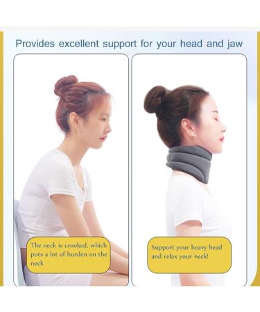 Soft Foam Neck Brace Universal Cervical Collar Neck Brace for Neck Pain Relief Adjustable Neck Support Brace for Sleeping Wraps Keep Vertebrae Stable and Aligned yl-105023(Gray) Grey - Buy Online on GoSupps.com