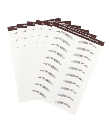 Mipcase 6pcs Eyebrow Stickers Water Proof Stickers Hair Eyebrow Imitation Eyebrow Sticker 6d Bionic Tool 6X1X0.1CM Brown