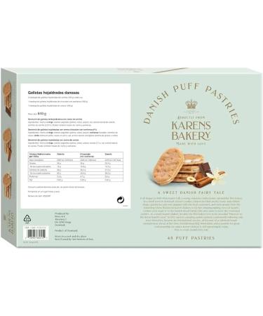 Karens Bakery Danish Puff Pastries Cookies layers of Pastries With Assorted Flavours - VANILLA HAZELNUT & CHOCOLATE Pack 640g cr me filling 16.9 oz | 96 Layers of Puff Pastry | Sold by EPL - Buy Online on GoSupps.com