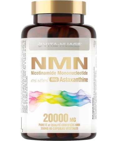 Vita-NuAge NMN20000 Enhanced with Astaxanthin 100% Purity NMN 250mg per Capsule for a Powerful Ultra Fine NAD+ Boost. Elevate Cellular Energy Fortify Immunity and Embrace Healthy Aging (80 Count) - Buy Online on GoSupps.com