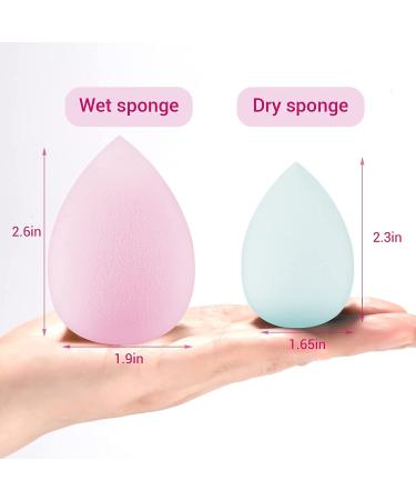 3-Pack Beauty Blender Makeup Sponges for Flawless Makeup Application - Pink+Blue - Buy Online on GoSupps.com