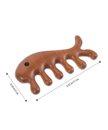 Minkissy Fish-Shaped Gua Sha Massage Tool & Portable Wooden Comb Multifunctional Jade Facial & Hair Care Tool - Buy Online on GoSupps.com
