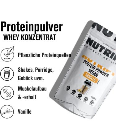  Nutrify NUTRIFY Vanilla Vegan Protein Powder 23g of protein 10 x 1kg vegan protein powder made from rice peas and yeast for muscle development and dieting creamy - Buy Online on GoSupps.com