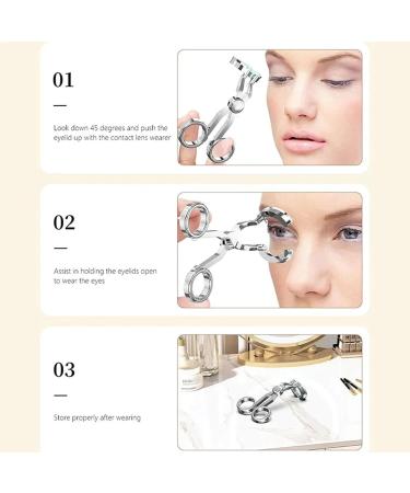 Buy Kasmole Stainless Steel Contact Lens Inlet & Remover | Eye Lens Installer & Extractor Portable Eye Opening Clips - Buy Online on GoSupps.com