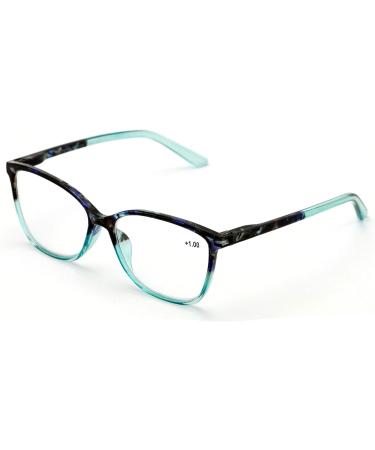 Buy V.W.E. 2 Pairs Half Transparent Marble Reading Glasses - Lightweight Spring Hinge Blue 1.75 - International Shipping Available - Buy Online on GoSupps.com