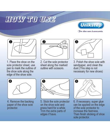 Unikstep Shoe Sole Protectors - 4 Pcs Anti-Slip Grip Pads Self-Adhesive Non-Skid Noise Reduction Stickers (Black) for All Shoes - International Shipping Available - Buy Online on GoSupps.com