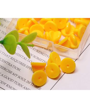 Shapenty 30PCS Butterfly Clutch PVC Rubber Pin Backs Keepers Replacement Uniform Badge Comfort Fit Tie Tack Lapel Pin Backing Holder Clasp (Yellow) - Buy Online on GoSupps.com
